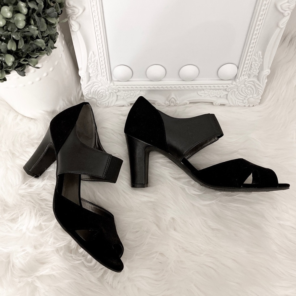 NEW Lifestride Strappy Black Comfort Heels -Sz 7.5